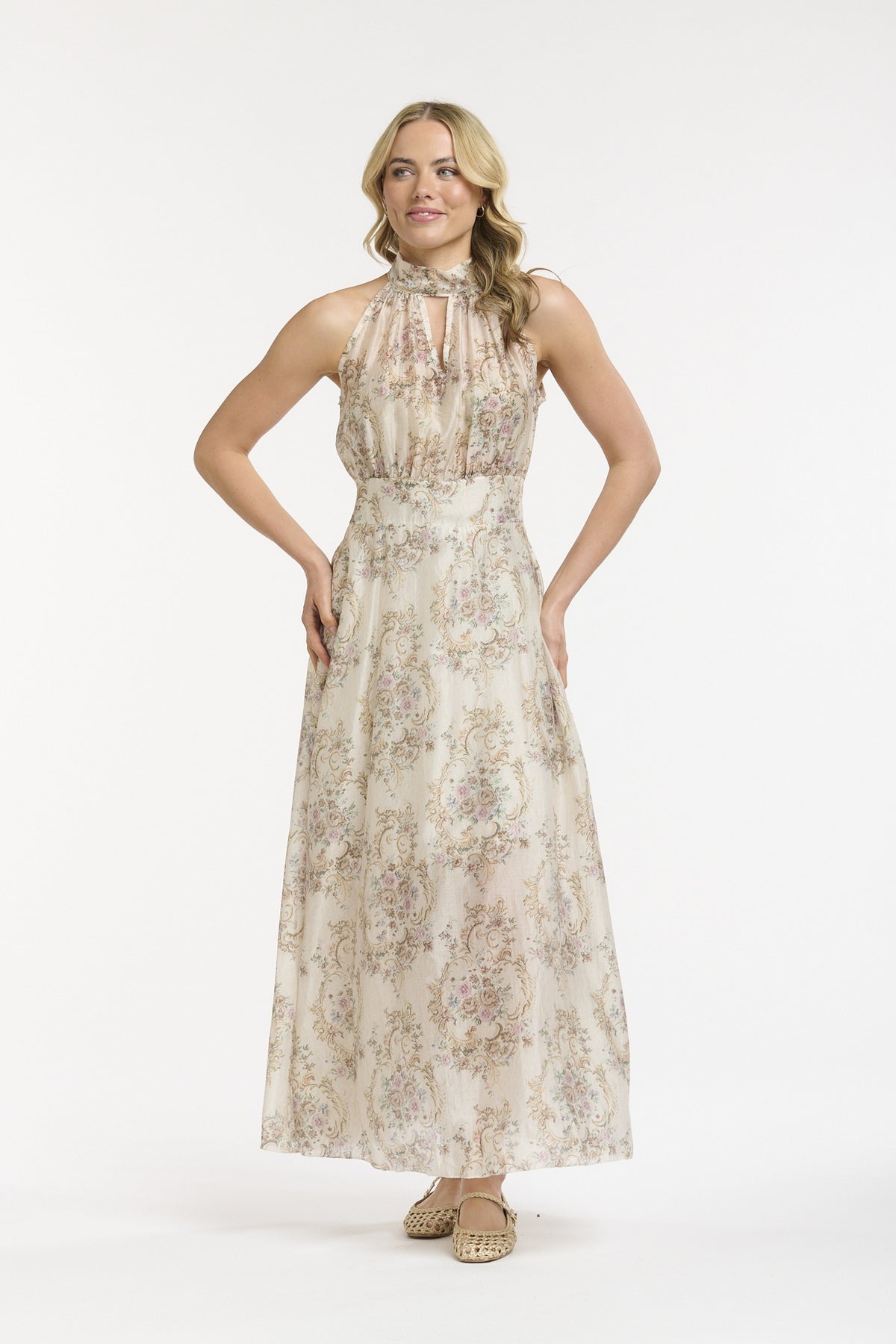 Halter Neck Dress - Cream - One Size