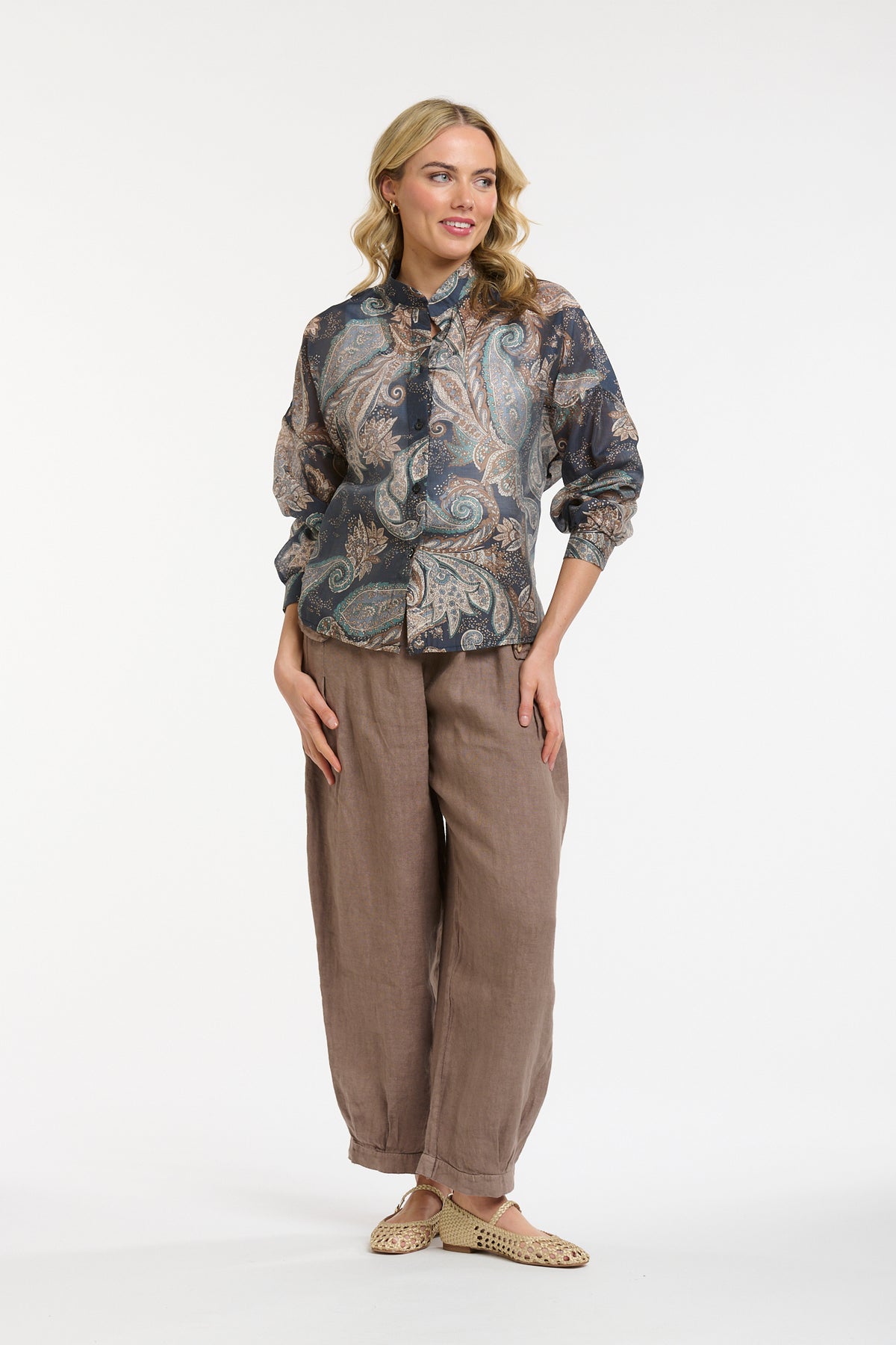 Paisley Blouse - Navy - One Size
