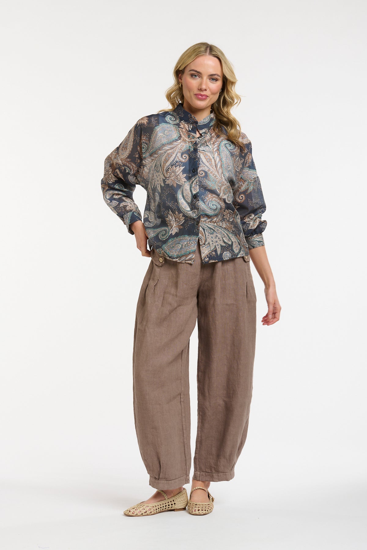 Paisley Blouse - Navy - One Size