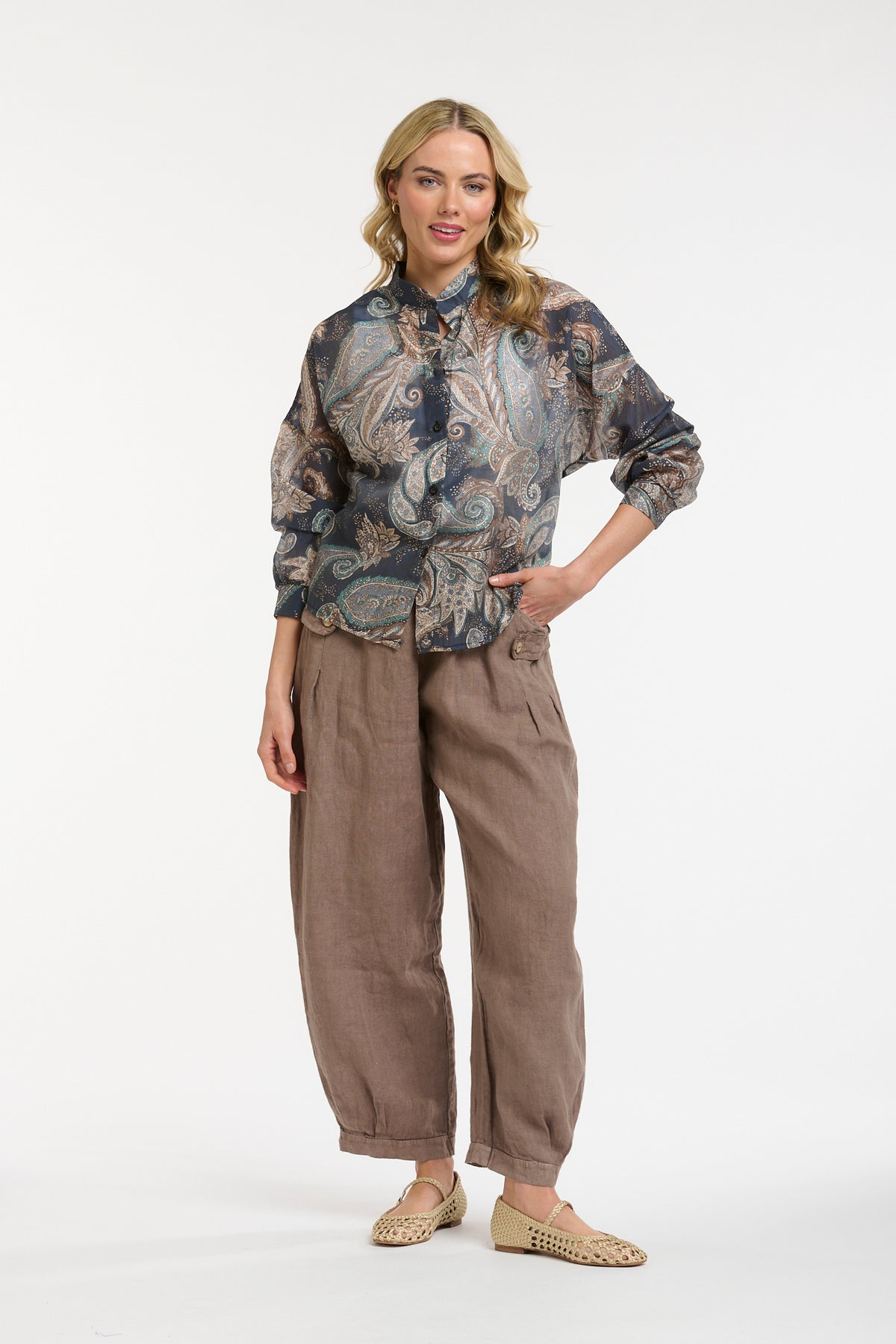 Paisley Blouse - Navy - One Size