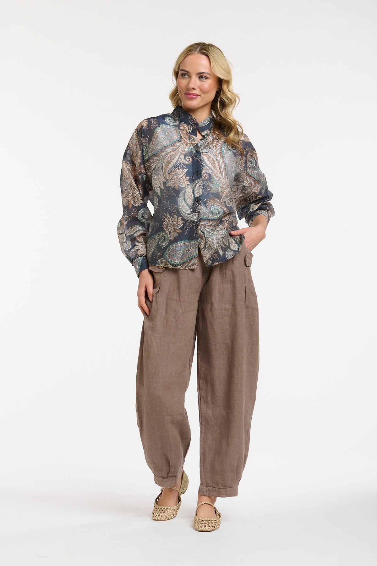 Paisley Blouse - Navy - One Size