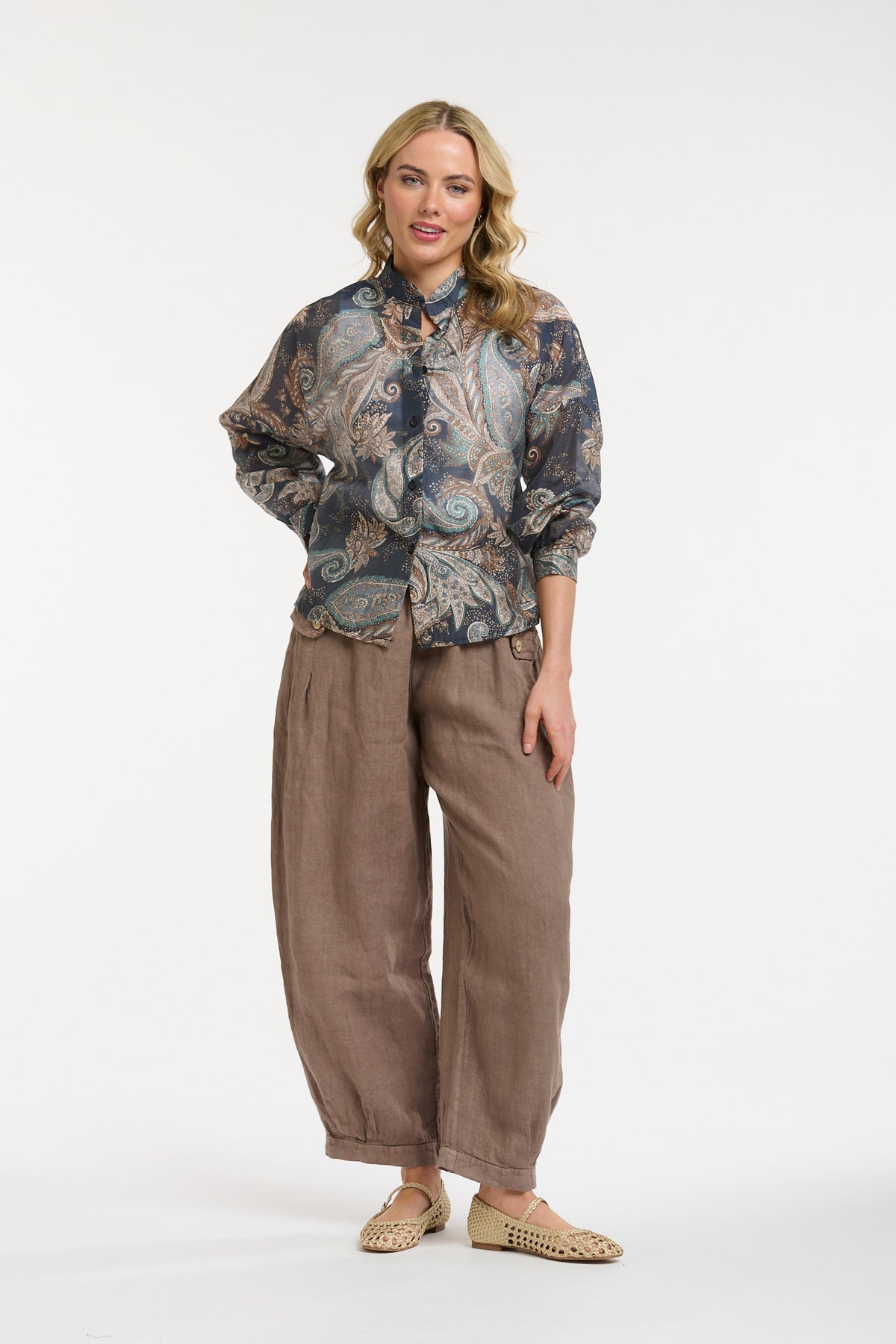 Paisley Blouse - Navy - One Size