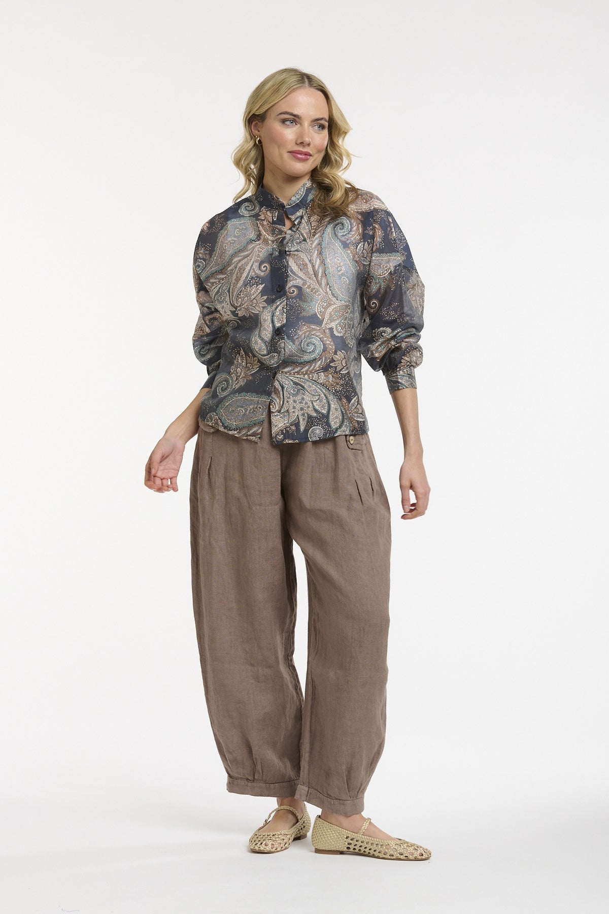 Paisley Blouse - Navy - One Size