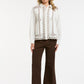 Embroidered Shirt-Cream/Brown - One Size