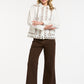 Embroidered Shirt-Cream/Brown - One Size
