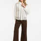 Embroidered Shirt-Cream/Brown - One Size