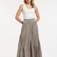 Crinkled Maxi Skirt-Taupe - One Size
