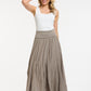 Crinkled Maxi Skirt-Taupe - One Size