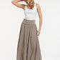 Crinkled Maxi Skirt-Taupe - One Size
