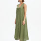 Reverse French Seam Maxi Dress - Olive Green