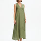 Reverse French Seam Maxi Dress - Olive Green