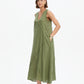 Reverse French Seam Maxi Dress - Olive Green
