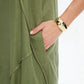 Reverse French Seam Maxi Dress - Olive Green