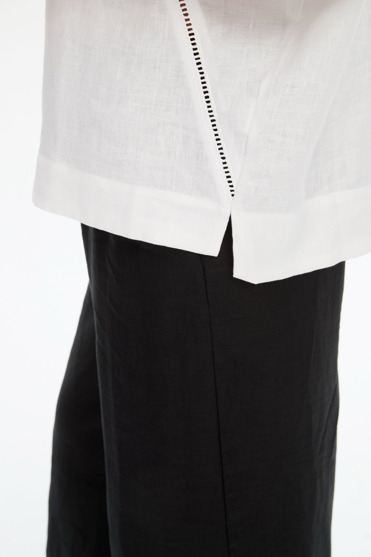 Ladder Raglan Sleeve Top - White