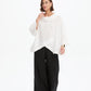 Ladder Hem Cowl Neck Top