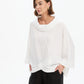 Ladder Hem Cowl Neck Top
