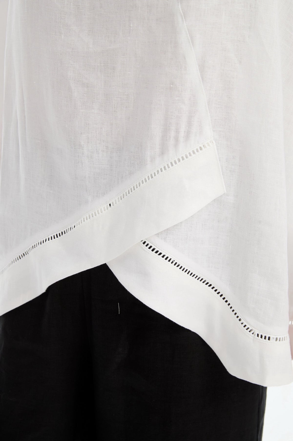 Ladder Hem Cowl Neck Top