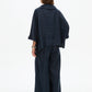 Funnel Neck Boxy Top - Navy