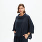 Funnel Neck Boxy Top - Navy