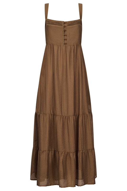 Kenya Tiered Maxi Dress - Wheat