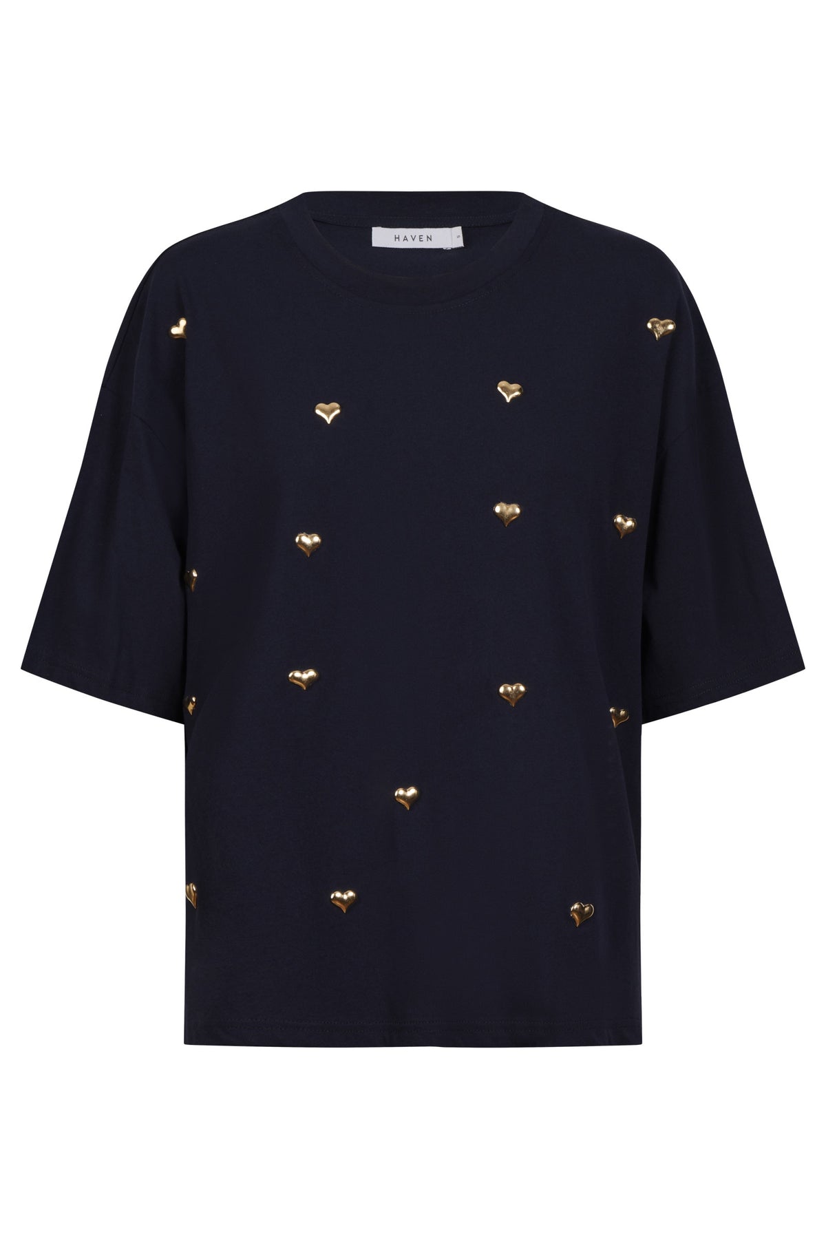 Elba Heart Embellished Tshirt - Navy