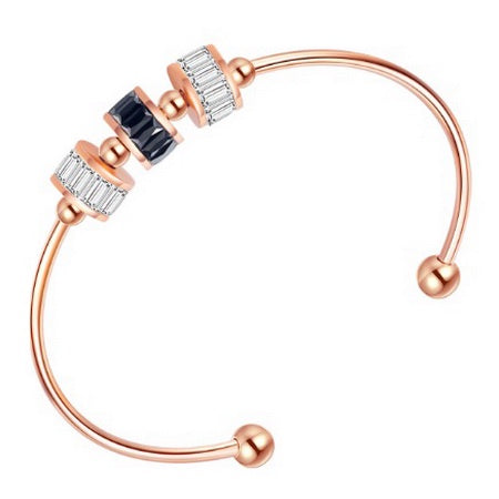 Crystal Drum Open Bangle