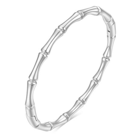 Bamboo Knot Hinge Bangle Silver