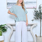 Loose Fit Basic Linen Top Sea Green
