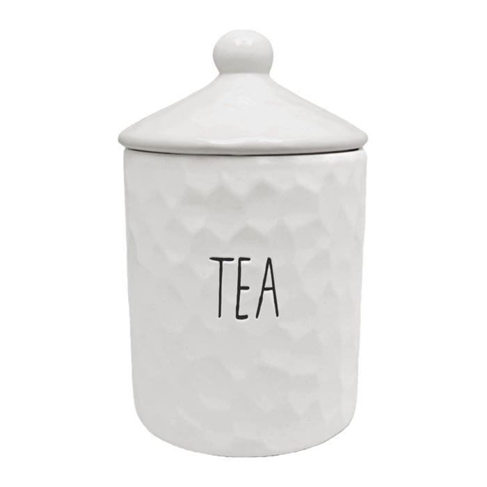 WHITE CERAMIC TEA CANNISTER