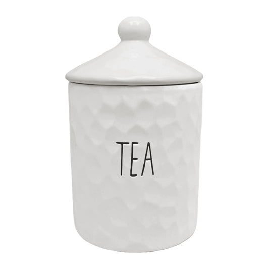 WHITE CERAMIC TEA CANNISTER