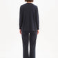 STRIPE SLEEVE SWEAT - NAVY & CREAM