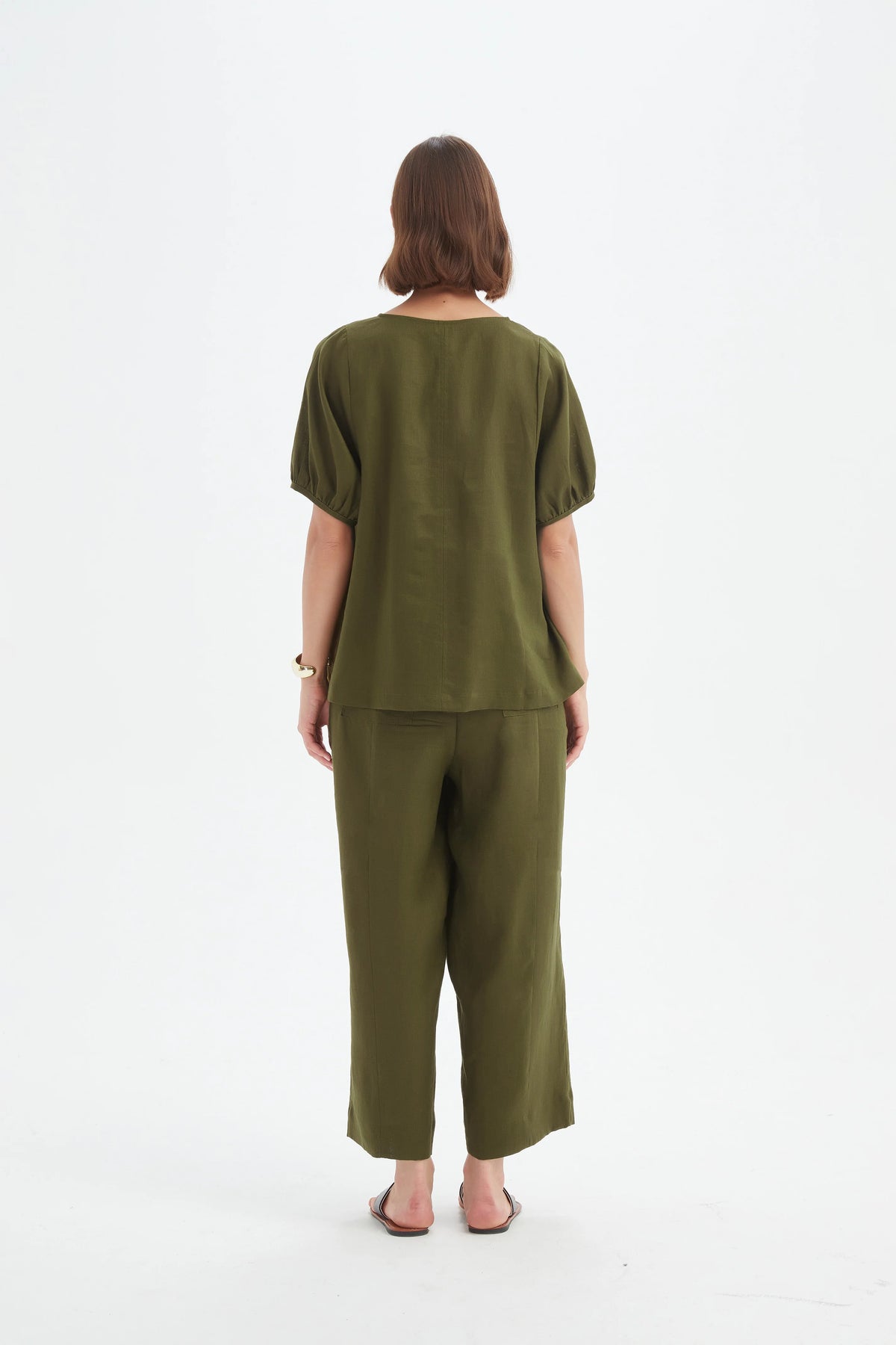 Bishop Sleeve Top - Olive
