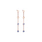 Rose Gold Blue Hanging Crystal Earring