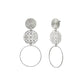 Silver Tri Disc Filigree Hoop Earrings