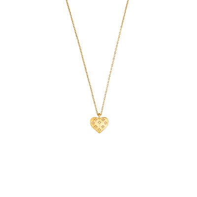 Gold Crystal Heart Necklace