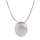 Scratched Disc Pendant Necklace Silver