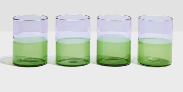 FOUR x TWO TONE GLASSES - LILAC + GREEN