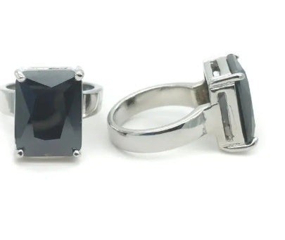 Arlow Black Emerald Cut Ring