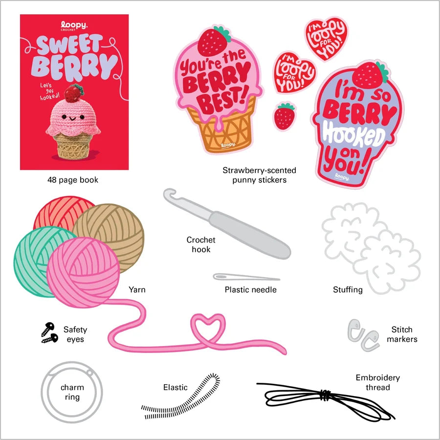 Loopy Crochet Book & Kit - Sweet Berry
