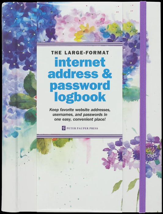 Hydrangeas Large Internet Address & Password Logbook
