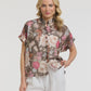 Floral Print Blouse - Chocolate - One Size