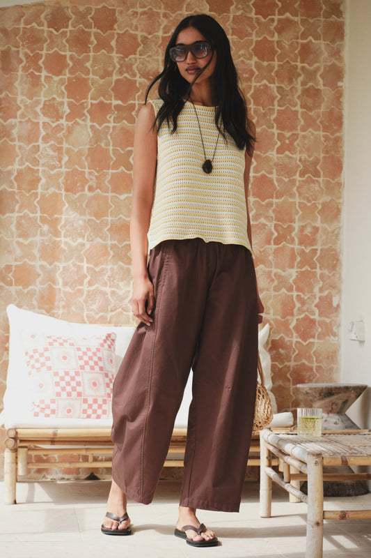 Bella Barrel Pant - Chocolate