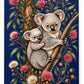 Cuddling Koalas A6 Notebook 80 pages Blue