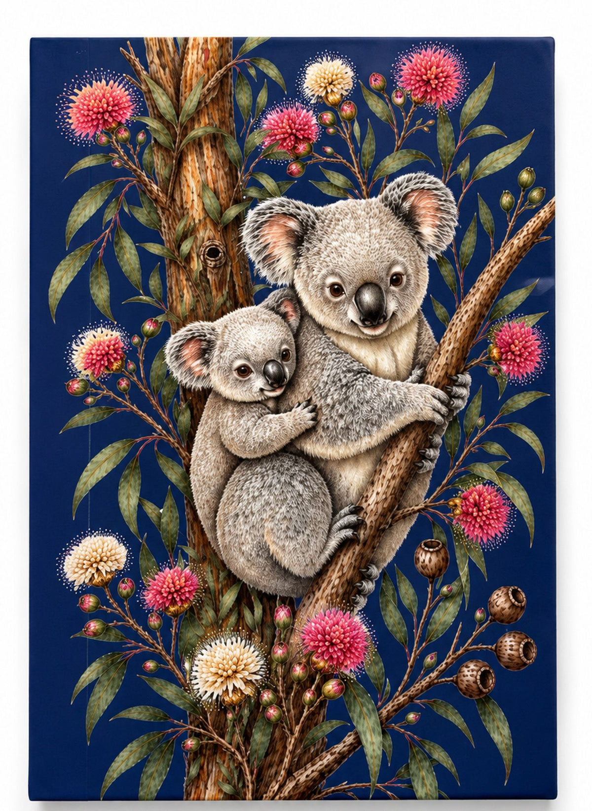 Cuddling Koalas A6 Notebook 80 pages Blue