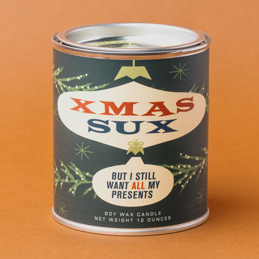 Xmas Sux Holiday Paint Can | Funny Christmas Candle