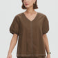 Bishop Sleeve Contrast Top