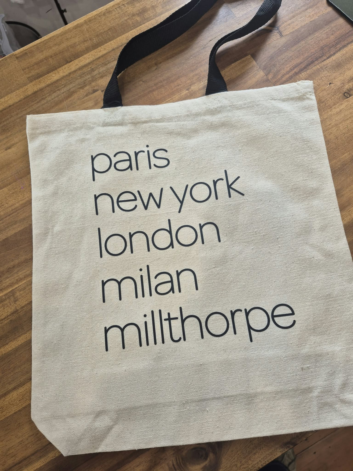 Paris, New York, London, Milan, Millthorpe Canvas Tote Bag