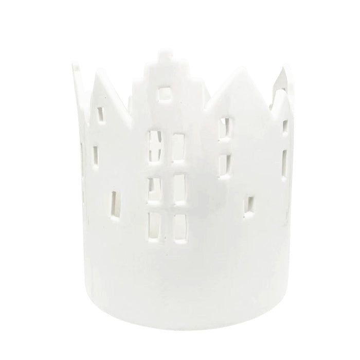 Ceramic White House Hurricane Large
