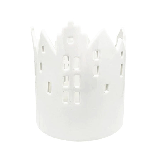 Ceramic White House Hurricane Large