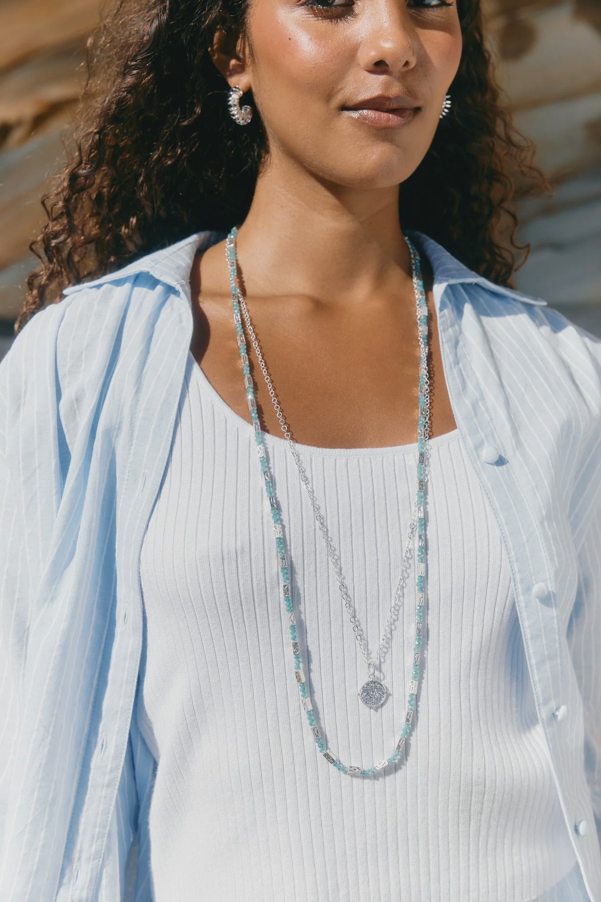 Frida Necklace - Silver/Mint